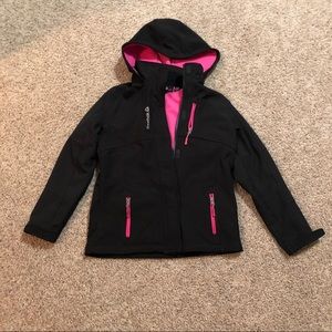 Reebok Black & Pink Hooded Jacket w/Zipper Pockets